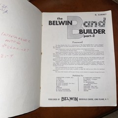 The Belwin Band Builder, Part 2. Bb Clarinet, 1953, GREAT VINTAGE MUSIC BOOK