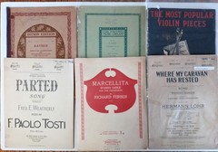 6 Pc Lot 1900s Violin Sheet Music & Books Piano Accompaniment Famous Composers