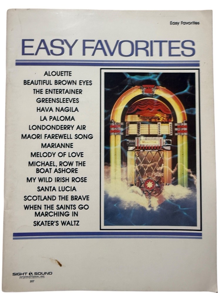 Vtg 1982 Easy Favorites Sight & Sound Speed Music Song Book Sheet Piano Organ