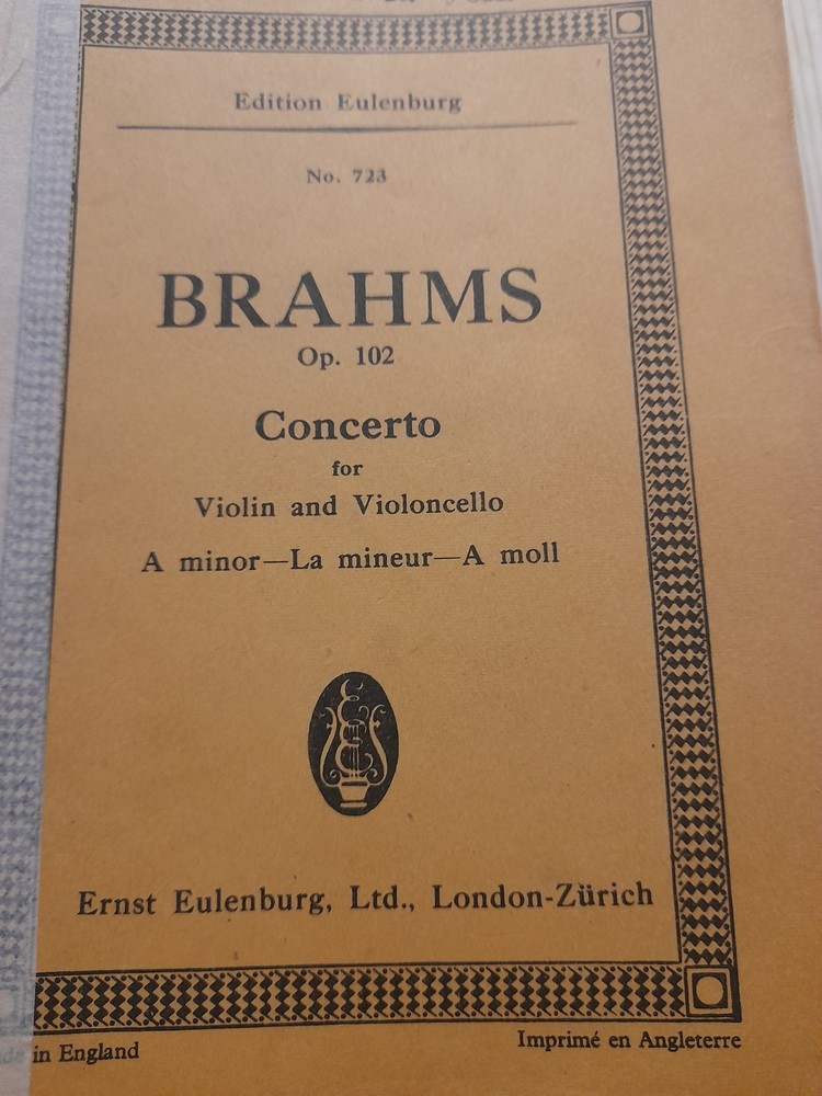 BRAHMS/ CONCERTO FOR VIOLIN AND CELLO A MINOR/ STUDY SCORE/ EULENBERG