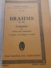 BRAHMS/ CONCERTO FOR VIOLIN AND CELLO A MINOR/ STUDY SCORE/ EULENBERG
