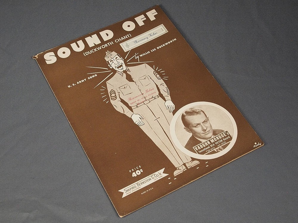 1950 Sheet Music « Sound Off (Duckworth Chant) » Willie Lee Duckworth