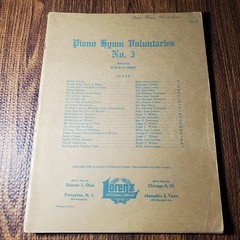 Piano Hymn Voluntaries No. 3 Vocal Selections Lorenz 1953