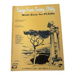 Songs From Sunny Italy Made Easy for Piano Ralph Milligan VTG 1960 NOS