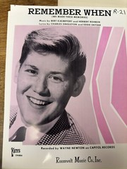 M 1965 WAYNE NEWTON Mint Glossy sheet music REMEMBER WHEN