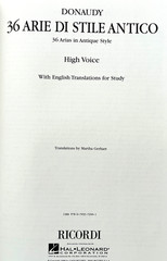 36 Antique Style Arias Donaudy for High Voice In Italian w/ English Translations