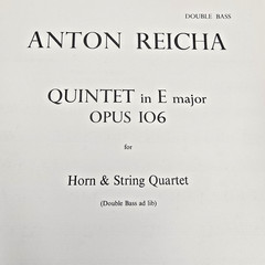 Anton Reicha Quintet in E Op 106 Horn String Quartet Music Score Parts Vintage