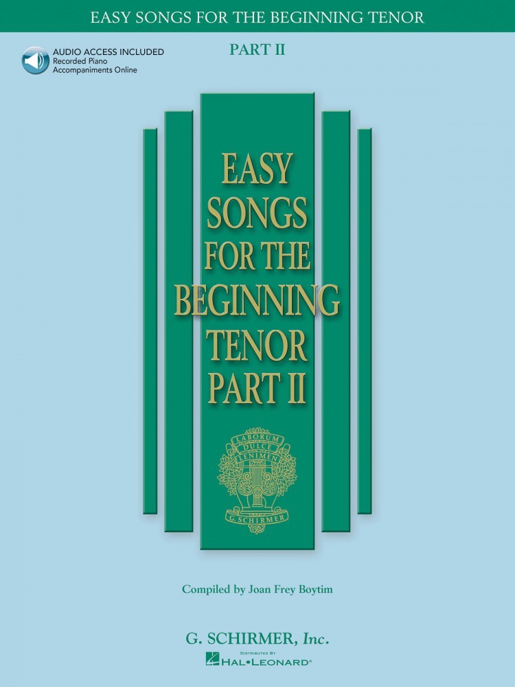 Easy Songs for the Beginning Tenor Part II Book Online Audio Vocal 050486244