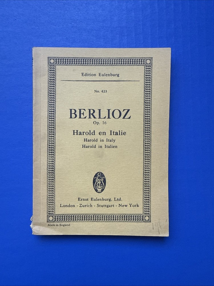 Berlioz – Harold in Italy Op. 16 – Eulenburg Miniature Study Score PB G+