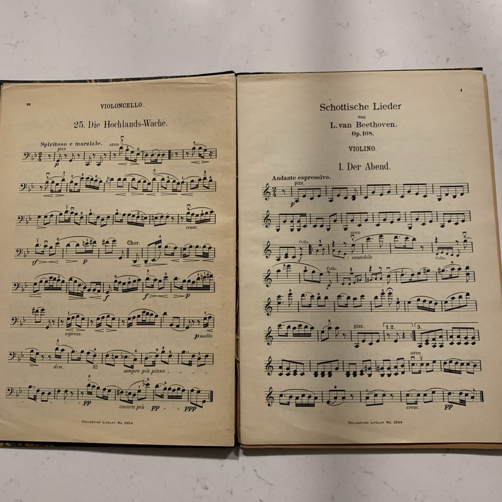 Vintage 1920’s Austrian Music Scores Beethoven 85 Pages