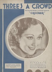 Three&rsquo;s a Crowd 1932 Vintage Sheet Music Crooner Ann Dvorak Al Dubin M. Witmark