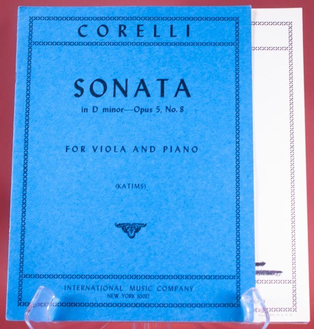 Corelli Sonata D Minor Opus 5 No. 8 Viola & Piano IMC728 1944