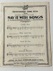 « Used to You  » ~ 1929 Sheet Music ~ « Say It With Songs » Al Jolson Davey Lee