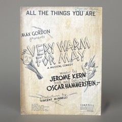 All The Things You Are VTG Sheet Music 1939 Very Warm for May Kern Hammerstein