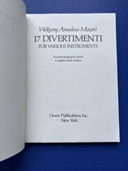 Mozart – 17 Divertimenti for Various Instruments – Dover Study Score PB