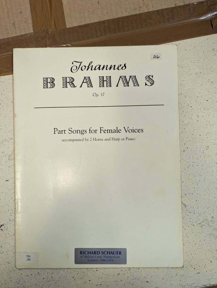 Part Songs for Female Voices (op.17): Brahms: Lengnick & Co. Ltd: Music Score