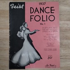 Vintage Sheet Music Book 1937 Dance Folio No. 1 Piano w/Guitar 56 Pages