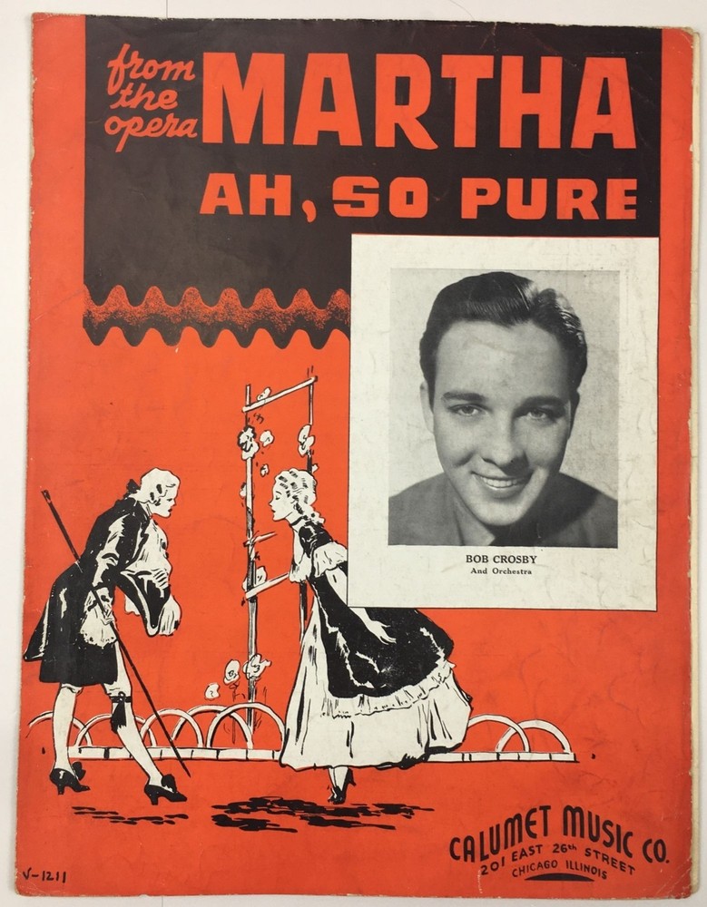 Ah So Pure Piano Guitar Uke Sheet Music Opera Martha Friedrich Von Flotow 1938