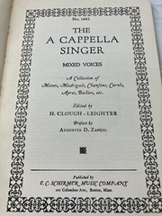 The A Cappella Singer: Mixed Voices – Songbook Collection (Copyright 1936)