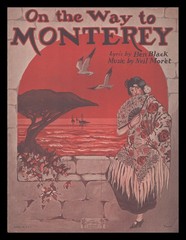 ON THE WAY TO MONTEREY Black/Moret 1924 Pretty Girl Vintage Sheet Music