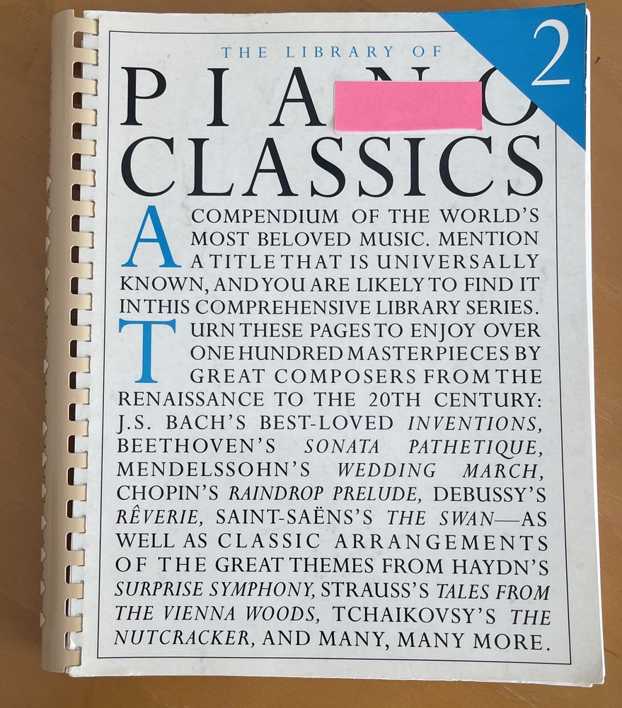The Library of Piano Classics Vol 2 Sheet Music Book AMSCO Publications