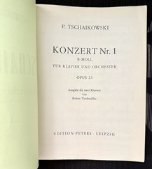 Tchaikovsky Piano Concerto No. 1 Peters Edition 3775 – Leipzig GDR – Immaculate
