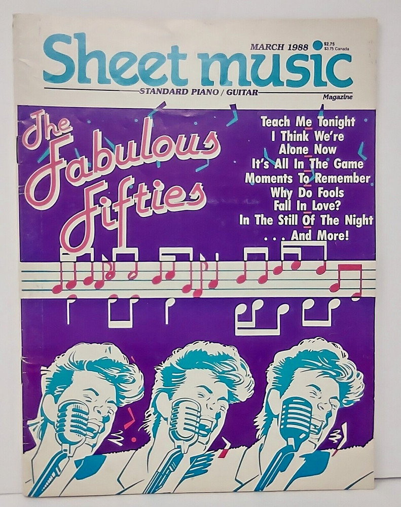 Sheet Music Magazine Standard Piano Guitar The Fabulous Fifties March 1988