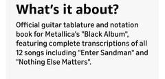 Metallica: Black Album – Guitar Songbook with Tablature | Sheet Music Collection