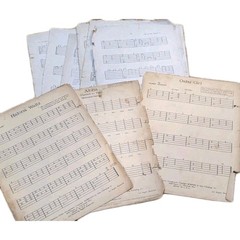 Mixed Media Art 1930 Ephemera Sheet Music instruction Equip Ads Handwritten