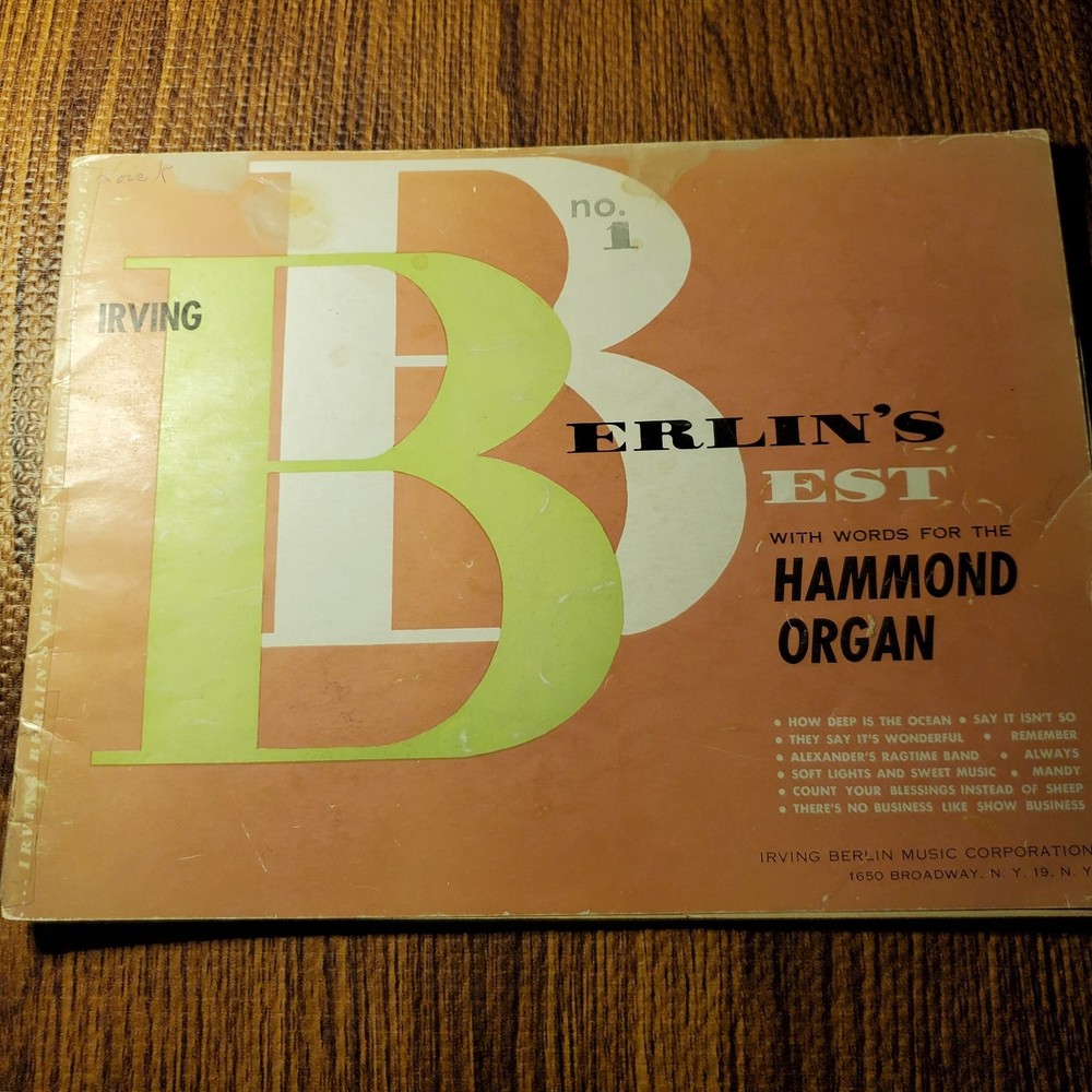 Irving Berlin&rsquo;s Best Vocal Selections for Hammond Organ Songbook