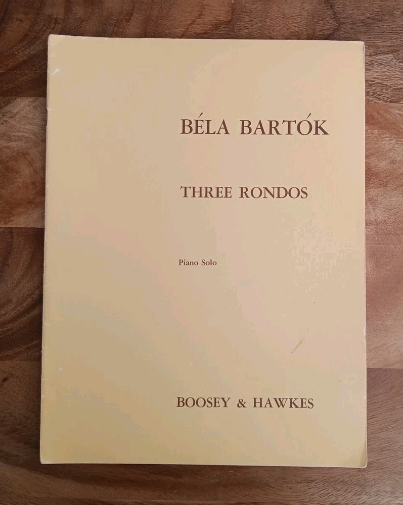 Béla Bartók – Three Rondos Piano Solo Vintage 1957 Boosey & Hawkes Sheet Music.