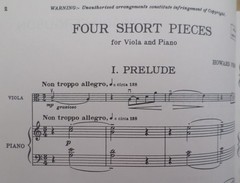 Four Short Pieces Howard Ferguson Sheet Music for Viola and Piano