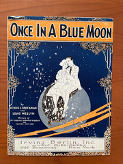 Once In A Blue Moon sheet music, 1921, By Brockman and Weslyn