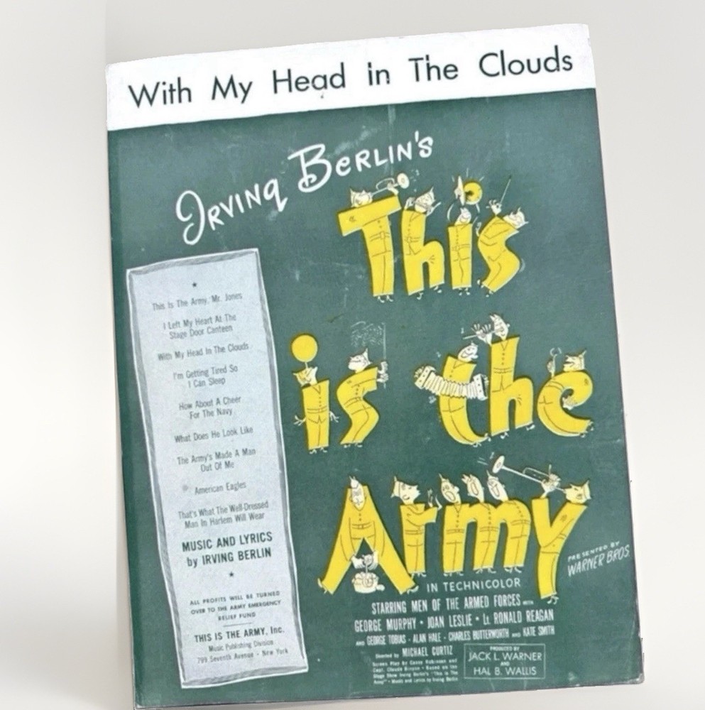 This Is The Army Irving Berlin Sheet Music 1942 With My Head In The Clouds WW2