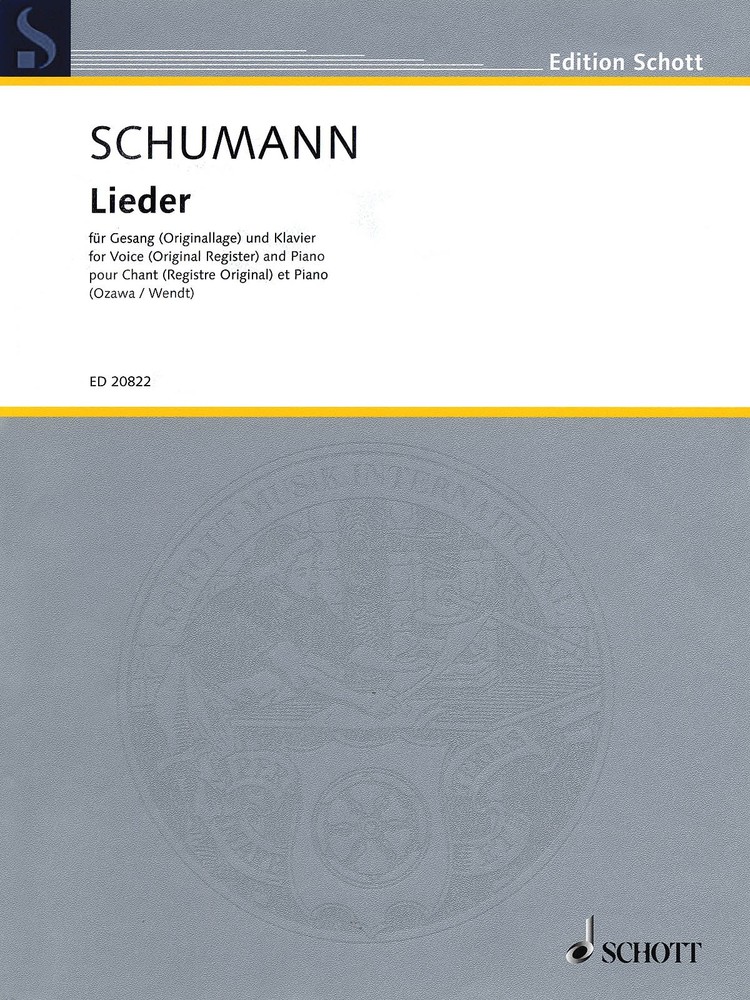 Schumann Lieder Voice & Piano Original Keys Classical Vocal Sheet Music Book