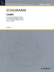 Schumann Lieder Voice & Piano Original Keys Classical Vocal Sheet Music Book