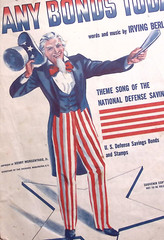 1941 WWII UNCLE SAM IRVING BERLIN ANY BONDS TODAY? SHEET MUSIC US DEFENSE T2