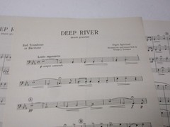 Deep River Brass Quartet Trumpet & Trombone Baritone Sheet Music Negro Spiritual