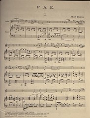 F.A.E. Violin Sonata Piano Full Score Only (No violin score) MPN N 4006