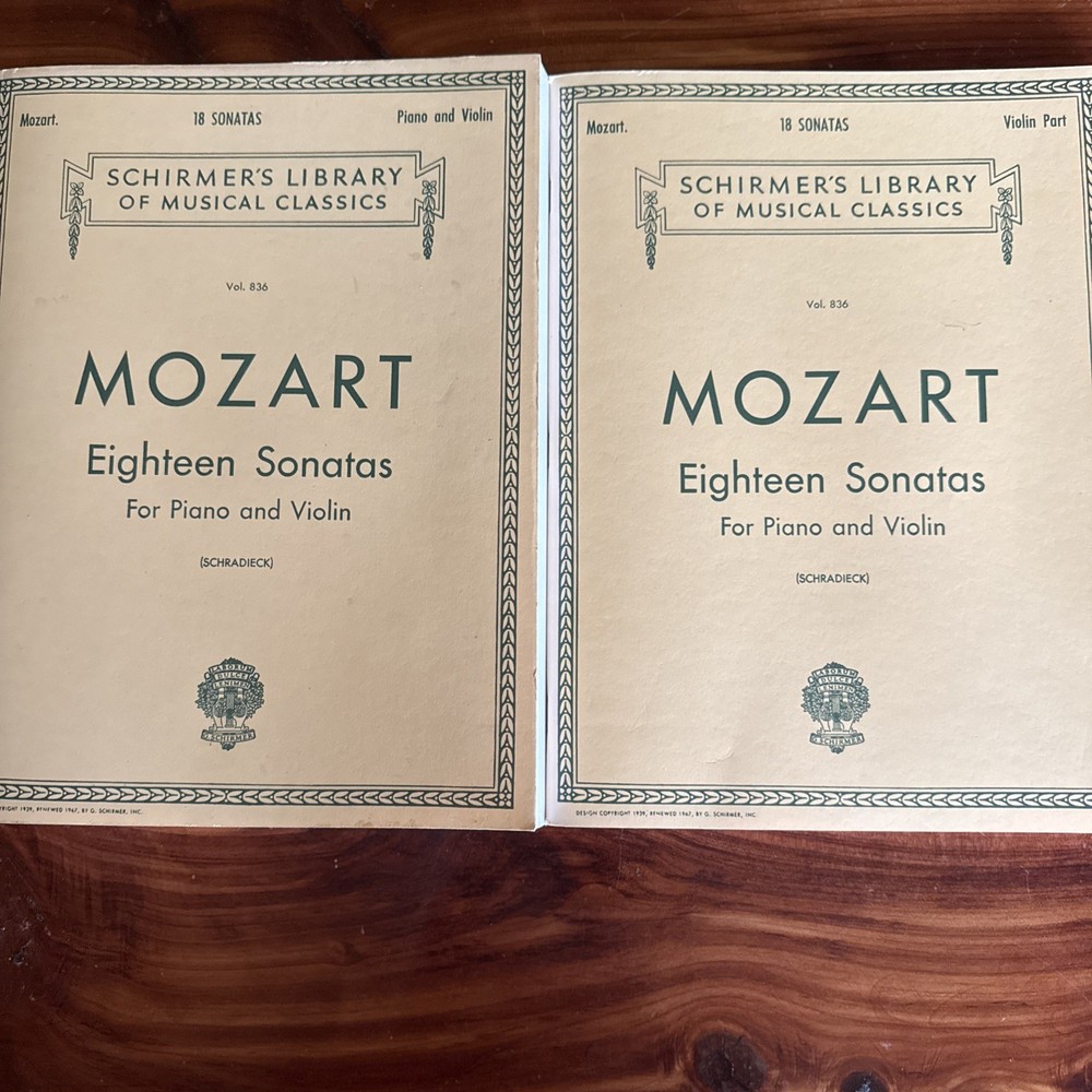 Schirmer’s Library Musical Classics MOZART EIGHTEEN SONATAS FOR PIANO & VIOLIN