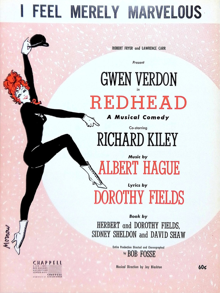 I Feel Merely Marvelous Sheet Music Redhead 1959 Musical Murder Mystery Verdon