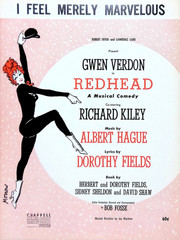 I Feel Merely Marvelous Sheet Music Redhead 1959 Musical Murder Mystery Verdon