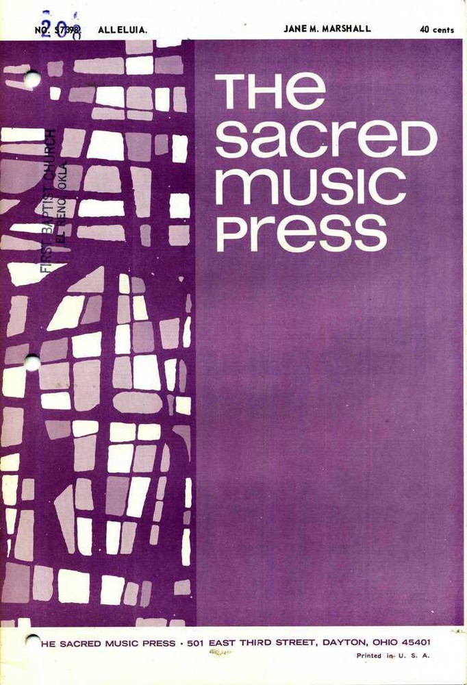 Alleluia SAB Sheet Music with Brass, String Bass and Drums Accompaniment