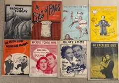 Lot of 59: Vintage sheet music from 1930-1952, Bing Crosby, Disney, Show tunes