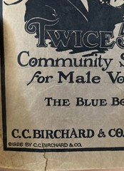 Twice 55 Community Songs for Male Voices The Blue Book by CC Birchard & Co 1926