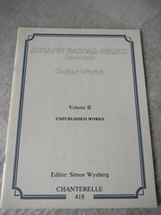 Johann Kasper Mertz Unpublished Classical Guitar Solos Sheet Music