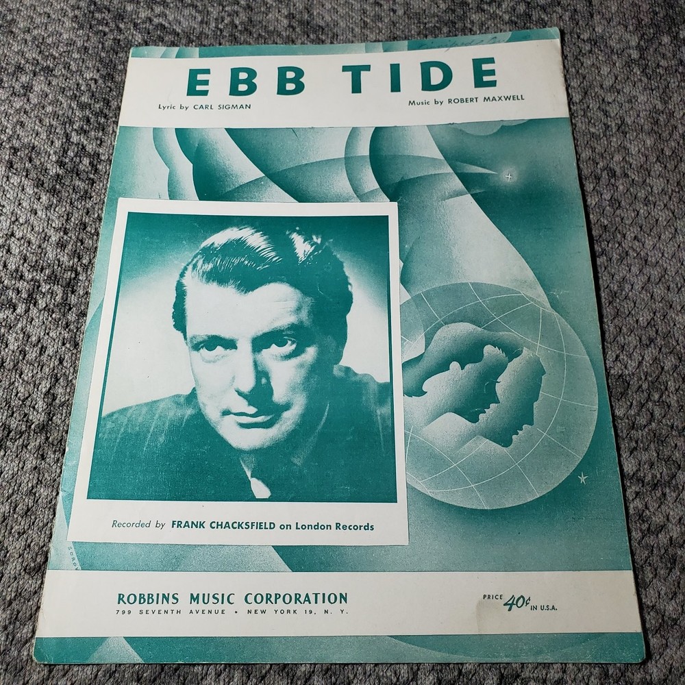 EBB TIDE Sheet Music Frank Chacksfield Robbins Music 1953 P/V/G Ukulele