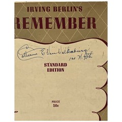 Vintage Sheet Music Irving Berlin&rsquo;s REMEMBER Std Edition 1925 Van Valkenburg