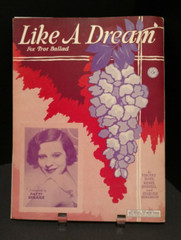 Like A Dream Sheet Music Fox Trot Ballad Piano Ukulele Lyrics 1930 Cover Art F1Q