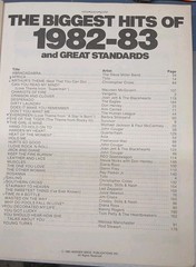 BIG 1 Hits of the 80s. Sheet Music for Piano and Voice, with Guitar chord Lyrics